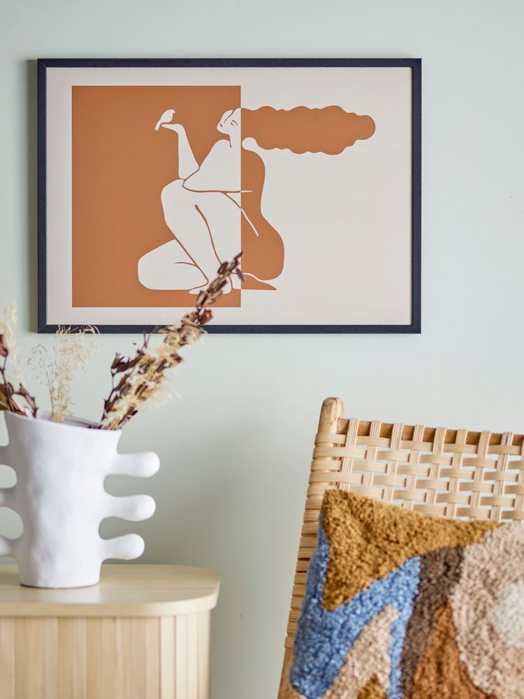 Autres décorations murales - Madelein Illustration avec cadre, Noir, Pin - BLOOMINGVILLE MULTIBRAND HOUSE