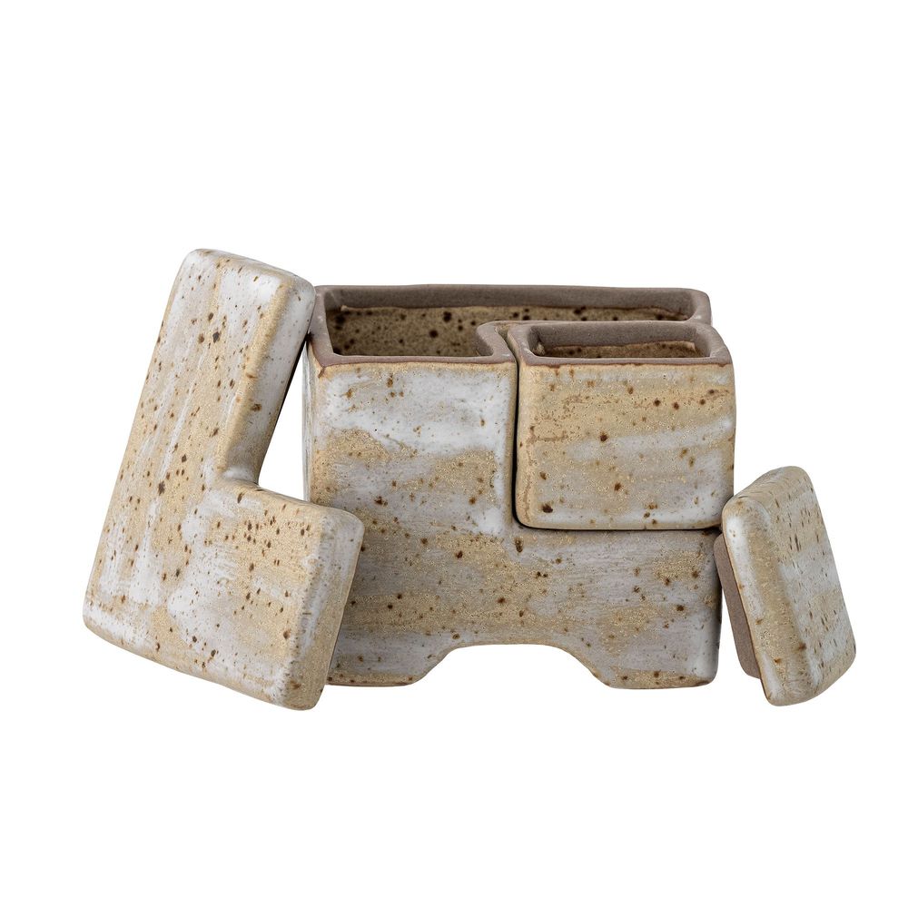Boîtes de rangement - Madox Boîte avec couvercle, Gris, Grès - CREATIVE COLLECTION
