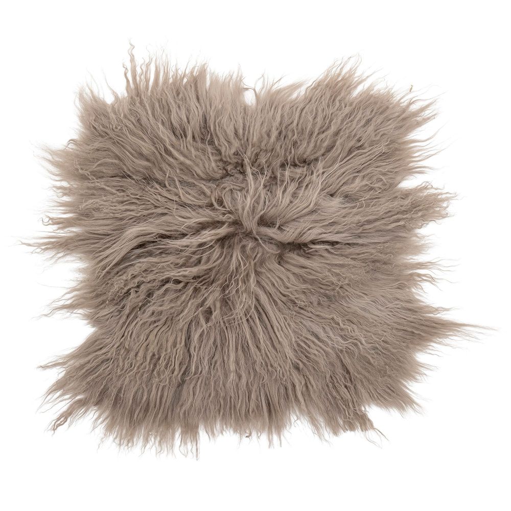 Fabrics - Hilma Seat Pad, Grey, Lambskin Tibetian - BLOOMINGVILLE
