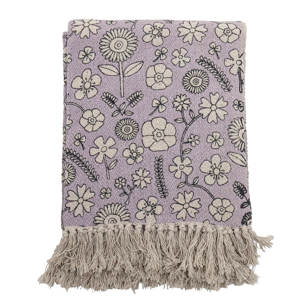 Plaids - Salli Plaid, Violet, Coton recyclé - BLOOMINGVILLE MINI