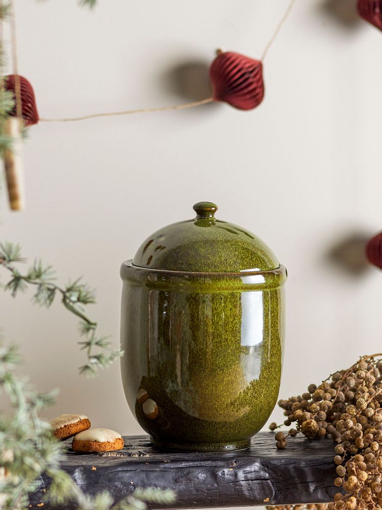 Food storage - Jenifer Jar w/Lid, Green, Stoneware  - BLOOMINGVILLE MULTIBRAND HOUSE