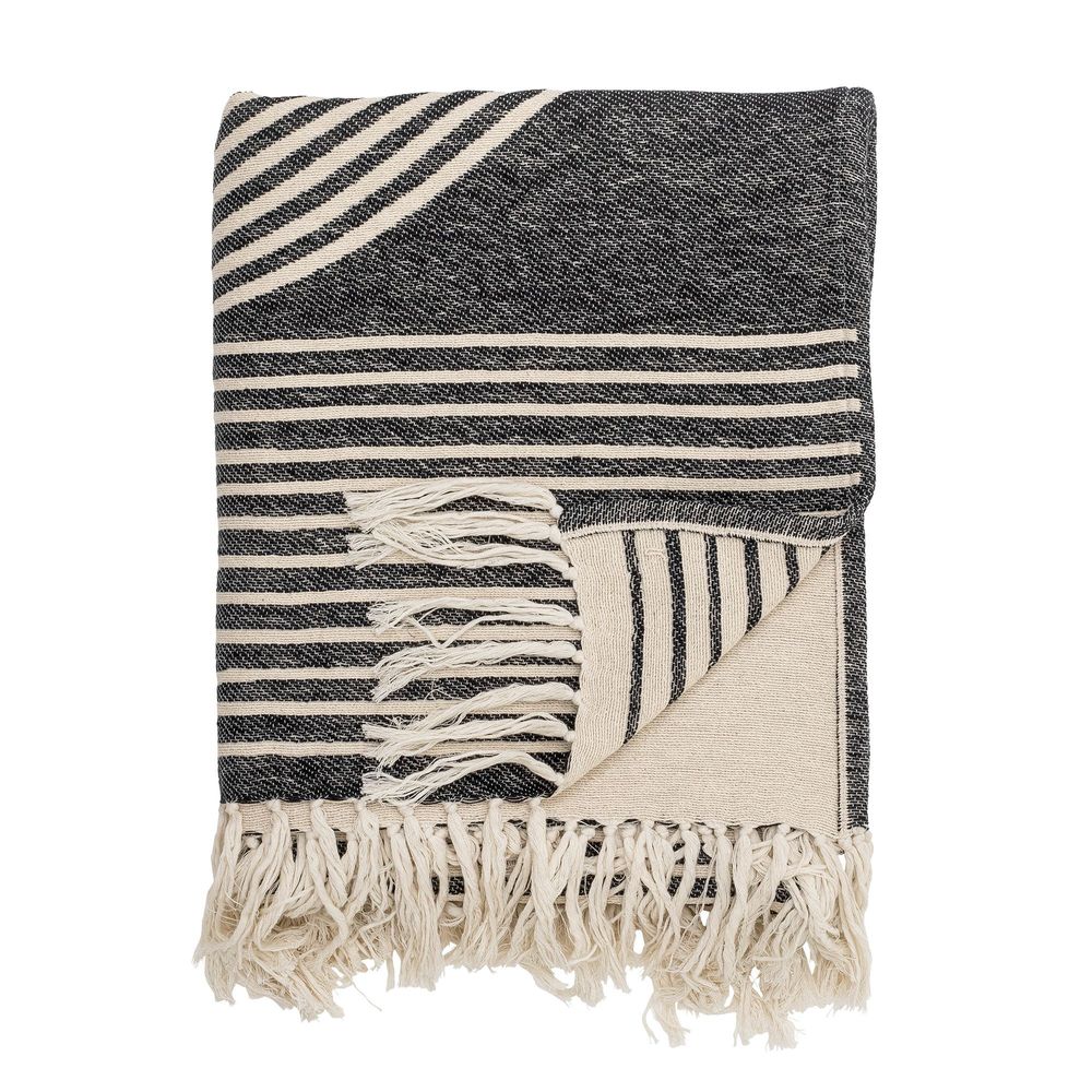 Throw blankets - Anek Throw, Black, Cotton - BLOOMINGVILLE MULTIBRAND HOUSE
