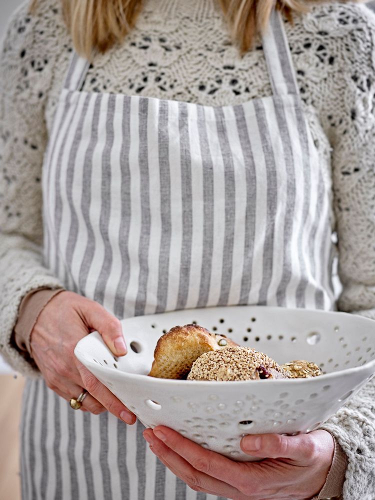 Couverts & ustensiles de cuisine - Norah Tablier, Blanc, Coton - BLOOMINGVILLE