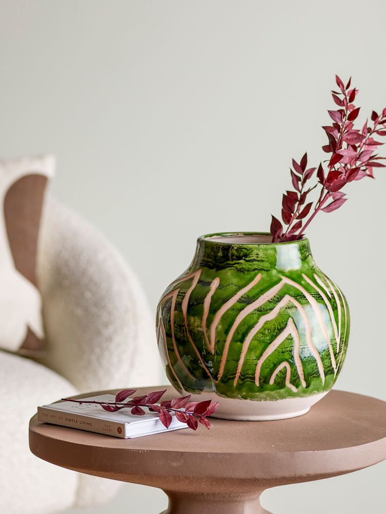 Vases - Eliya Vase, Verte, Grès - CREATIVE COLLECTION
