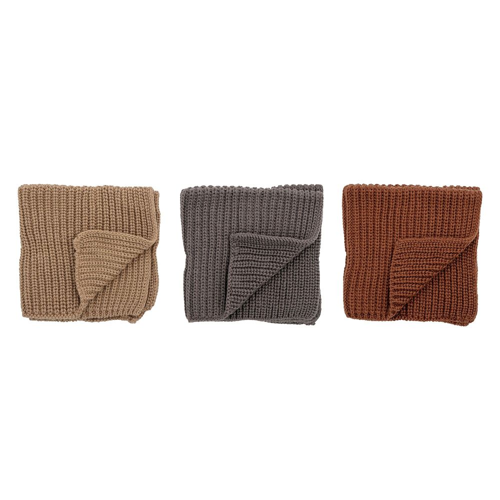 Brushes - Ninna Dishcloth, Grey, Cotton Set of 3 - BLOOMINGVILLE MULTIBRAND HOUSE