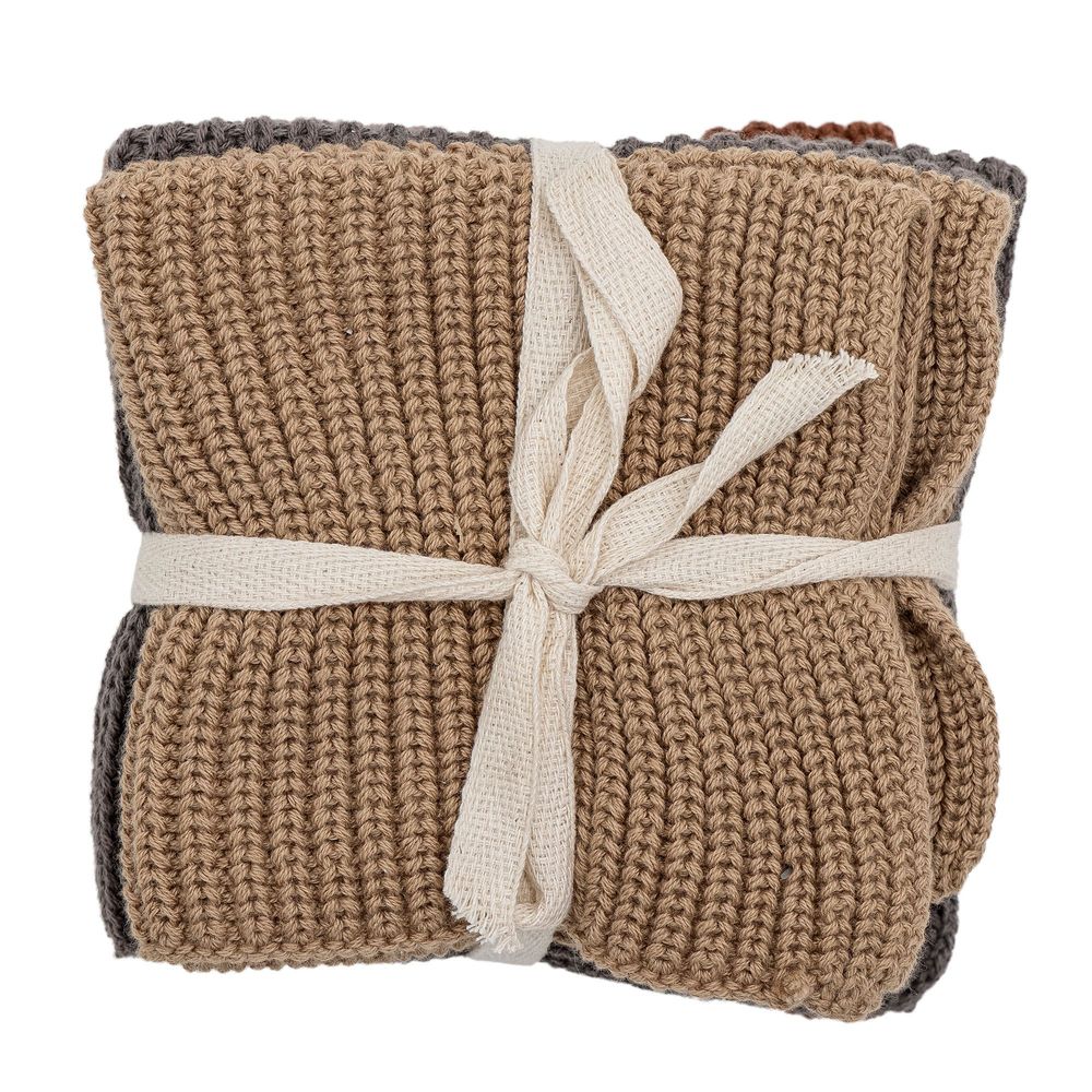 Brushes - Ninna Dishcloth, Grey, Cotton Set of 3 - BLOOMINGVILLE MULTIBRAND HOUSE