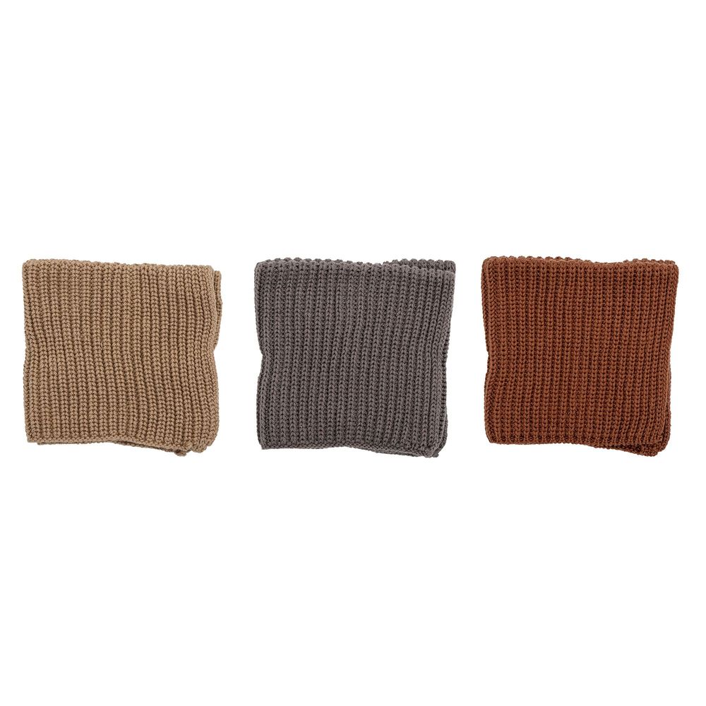 Brushes - Ninna Dishcloth, Grey, Cotton Set of 3 - BLOOMINGVILLE MULTIBRAND HOUSE