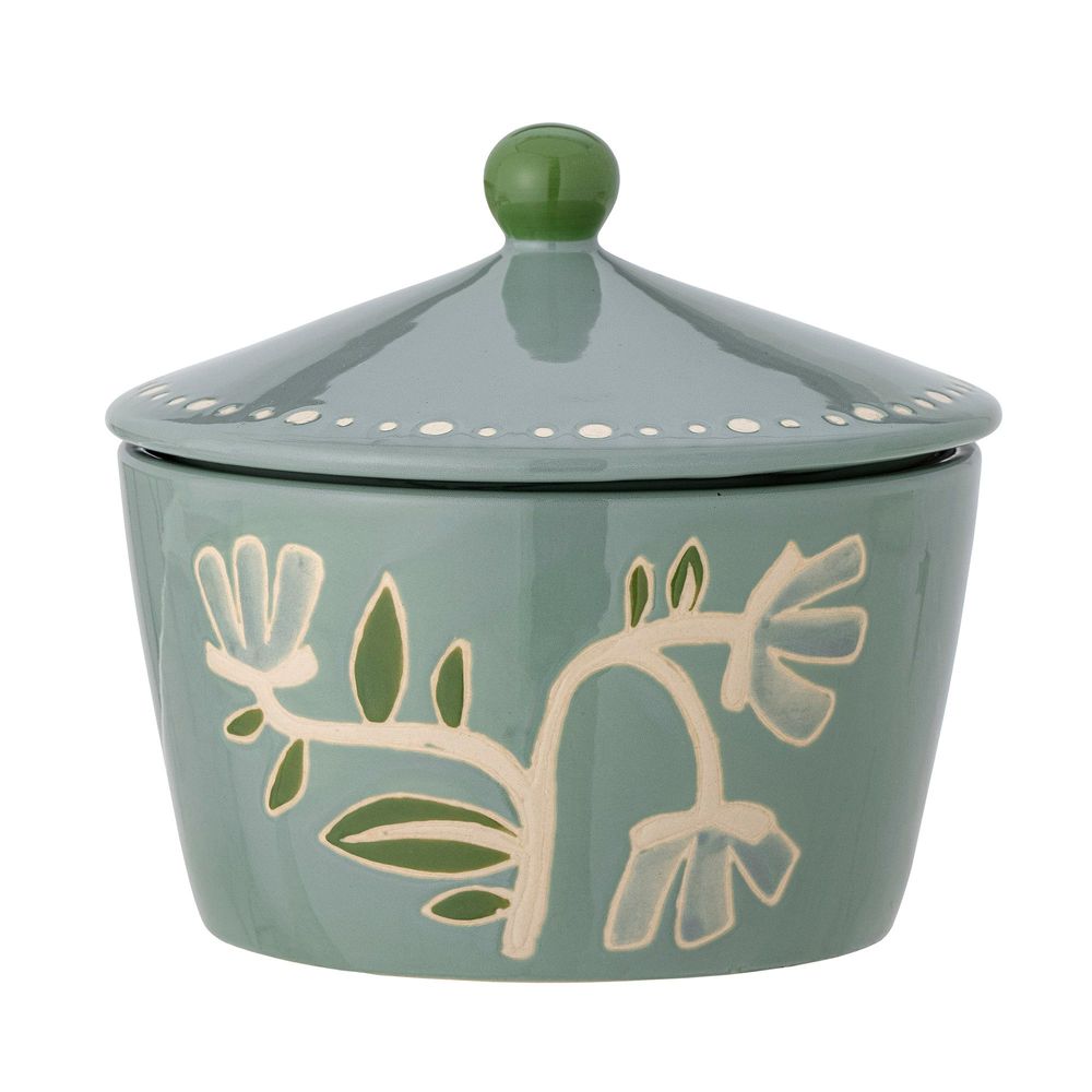 Boîtes de conservation - Tangier Cruche avec couvercle , Verte, Grès - CREATIVE COLLECTION
