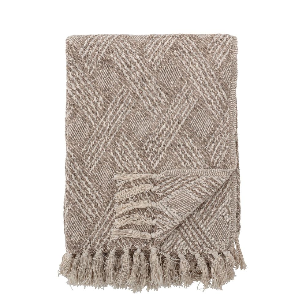 Plaids - Ghina Plaid, Nature, Coton recyclé - BLOOMINGVILLE MULTIBRAND HOUSE