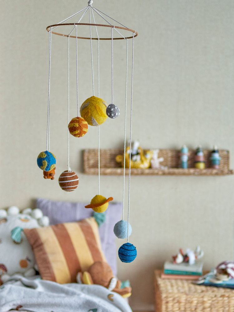 Objets de décoration - Space Mobile, Jaune, Laine - BLOOMINGVILLE MINI