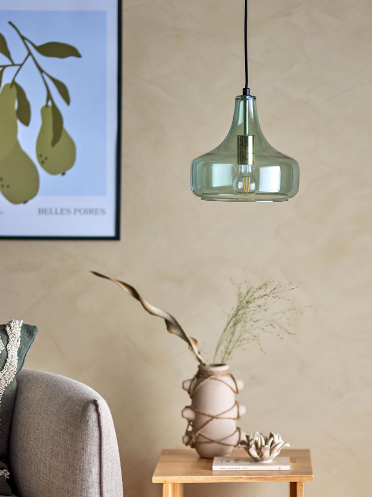 Hanging lights - Yuser Pendant Lamp, Green, Glass - BLOOMINGVILLE