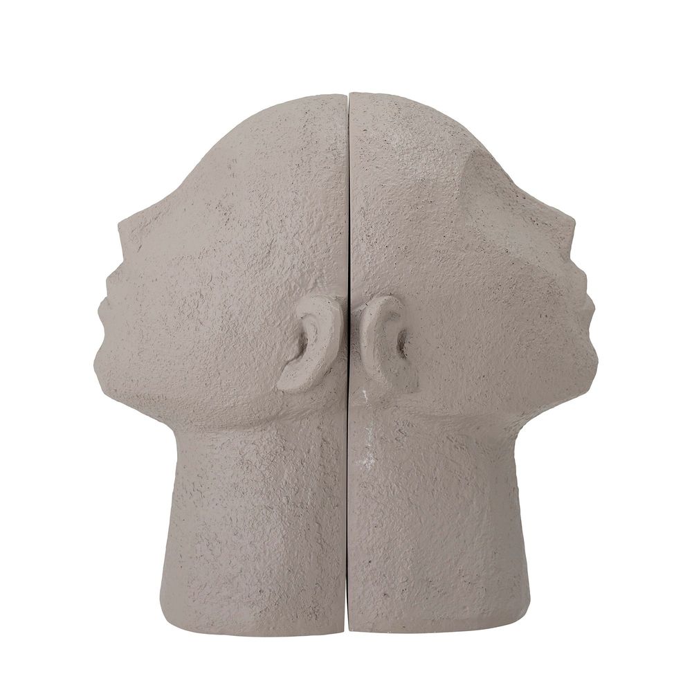 Decorative objects - Baldur Bookend, Grey, Polyresin Set of 2 - BLOOMINGVILLE MULTIBRAND HOUSE