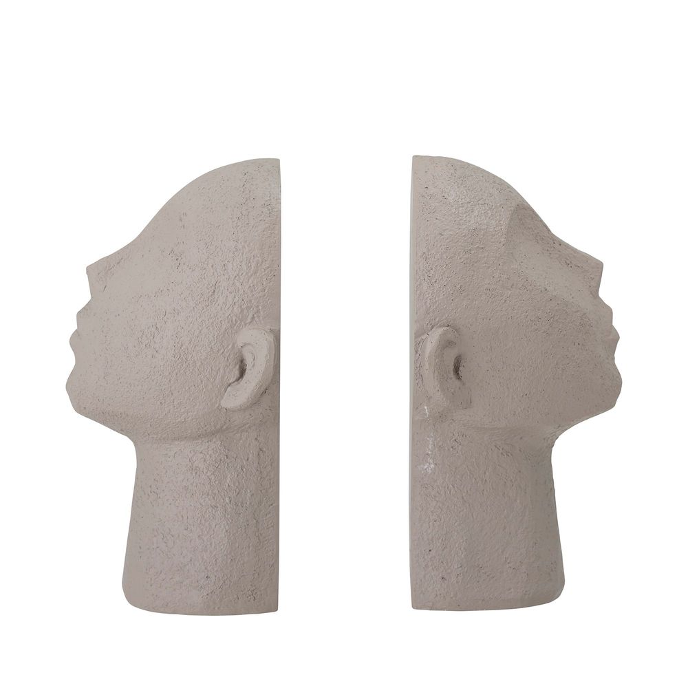 Decorative objects - Baldur Bookend, Grey, Polyresin Set of 2 - BLOOMINGVILLE MULTIBRAND HOUSE