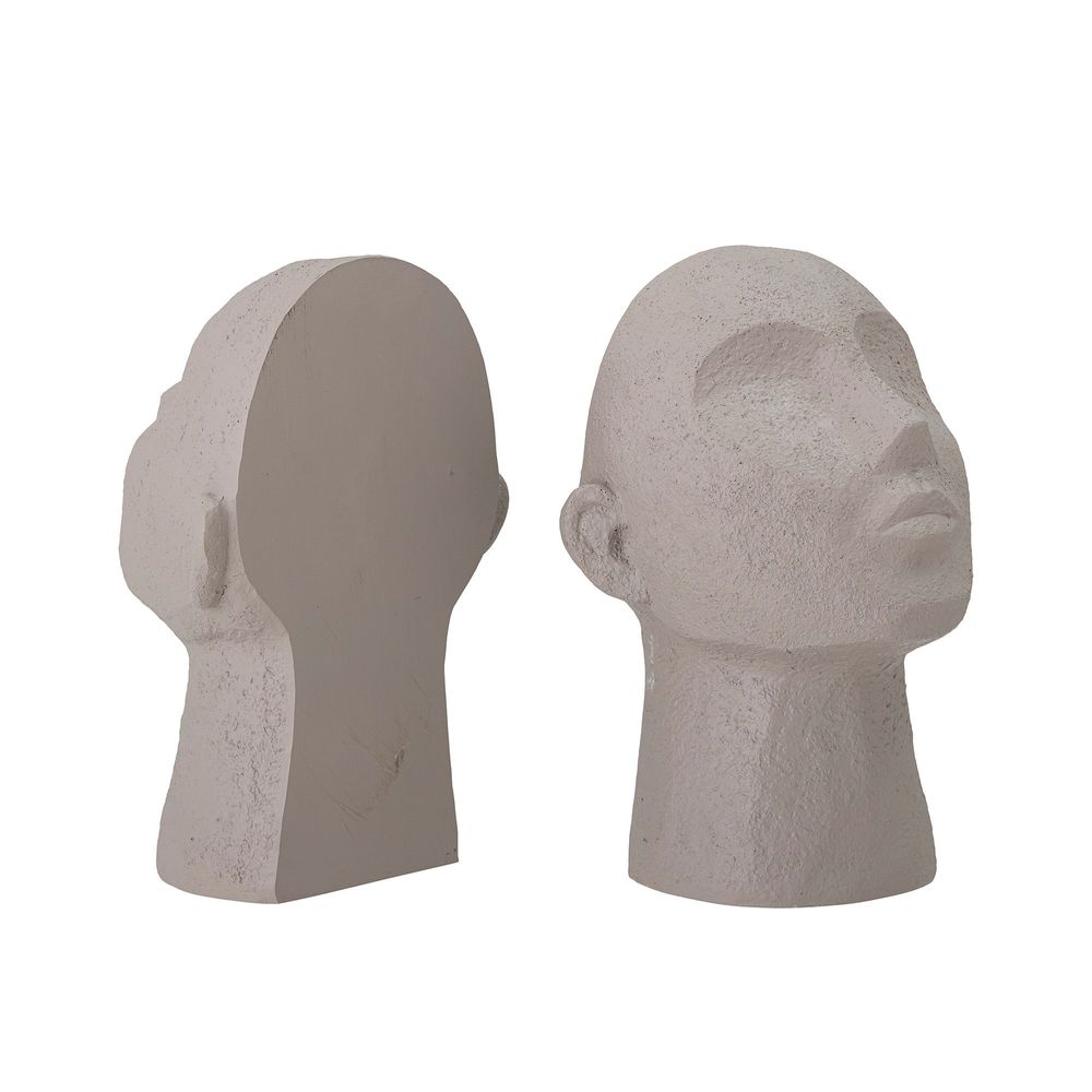 Decorative objects - Baldur Bookend, Grey, Polyresin Set of 2 - BLOOMINGVILLE MULTIBRAND HOUSE