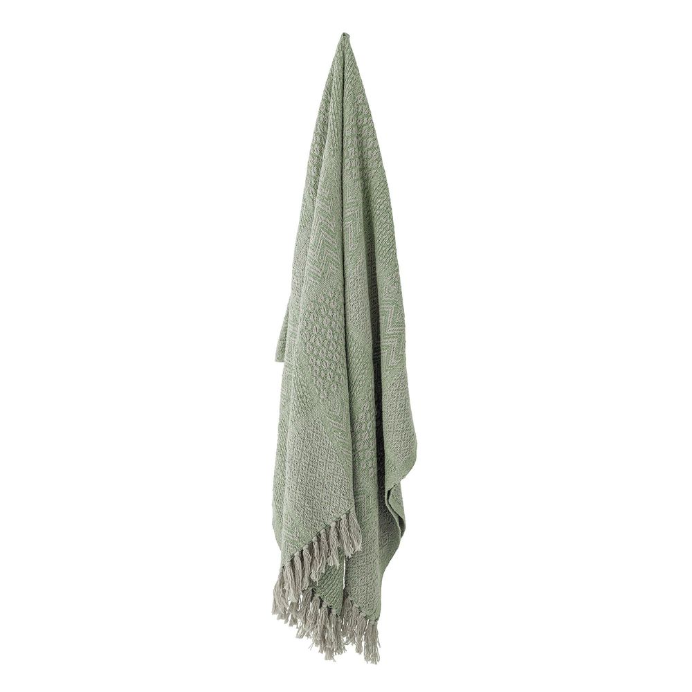 Throw blankets - Rodion Throw, Green, Recycled Cotton  - BLOOMINGVILLE MULTIBRAND HOUSE