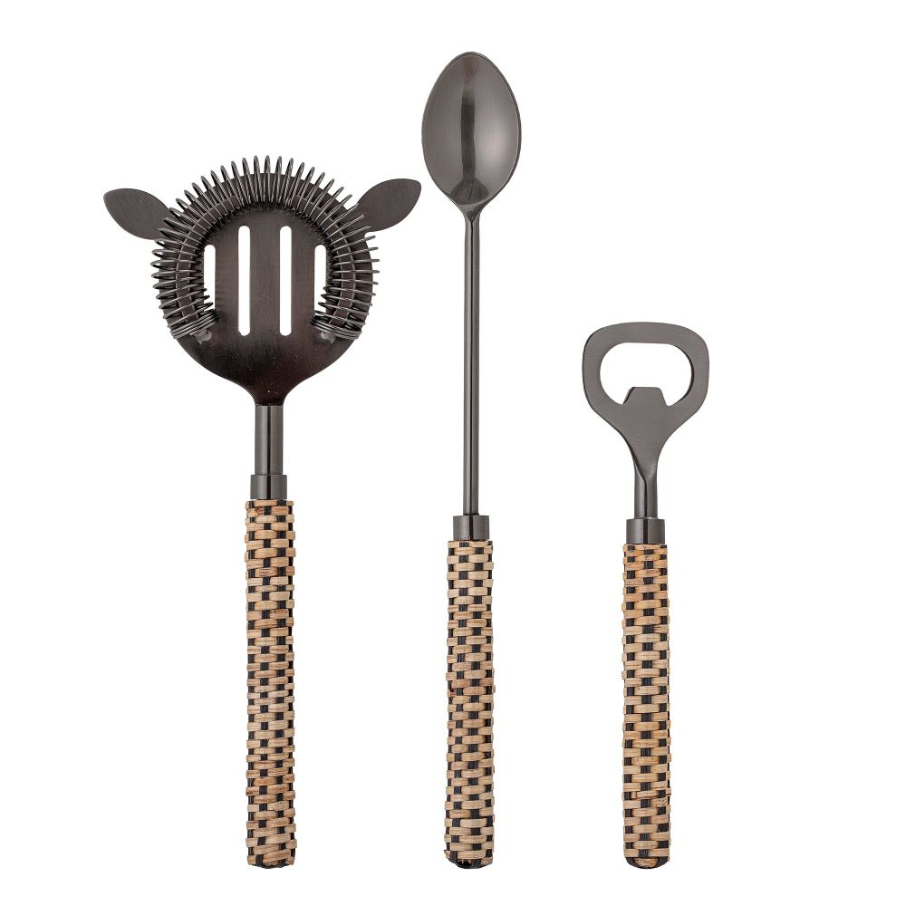 Wine accessories - Nai Bar Set, Black, Stainless Steel Set of 3 - BLOOMINGVILLE MULTIBRAND HOUSE