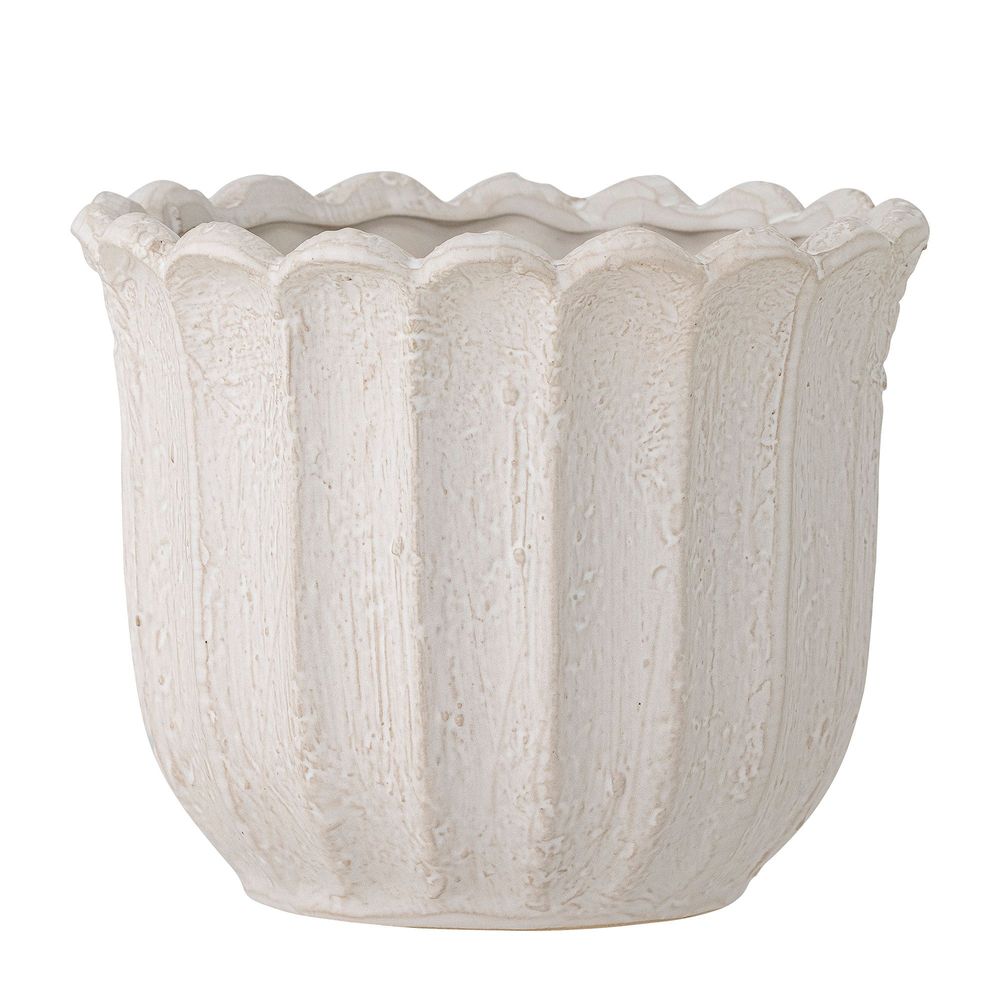 Flower pots - Chaca Flowerpot, White, Stoneware - BLOOMINGVILLE MULTIBRAND HOUSE