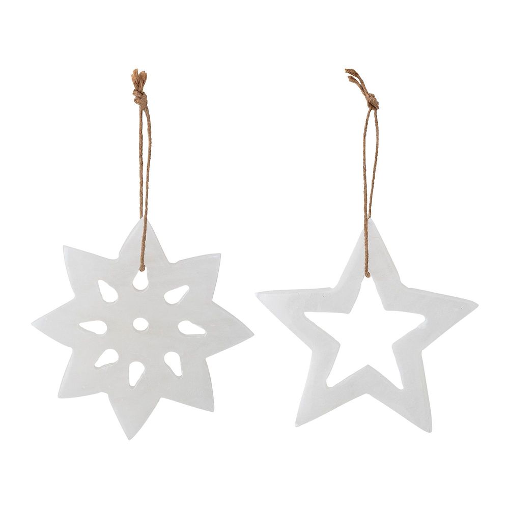 Guirlandes et boules de Noël - Otta Bibelot, Blanc, Albâtre Set of 2 - BLOOMINGVILLE MULTIBRAND HOUSE