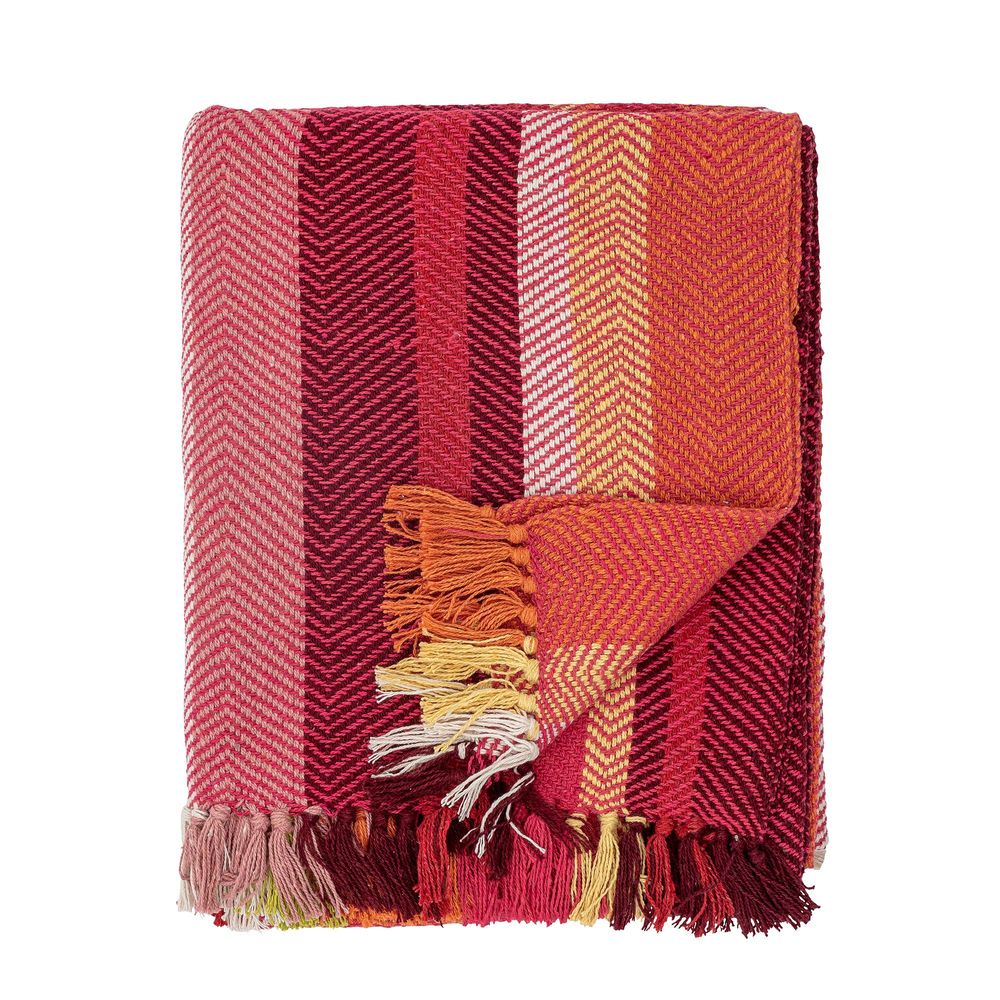 Plaids - Amra Plaid, Rouge, Coton - CREATIVE COLLECTION