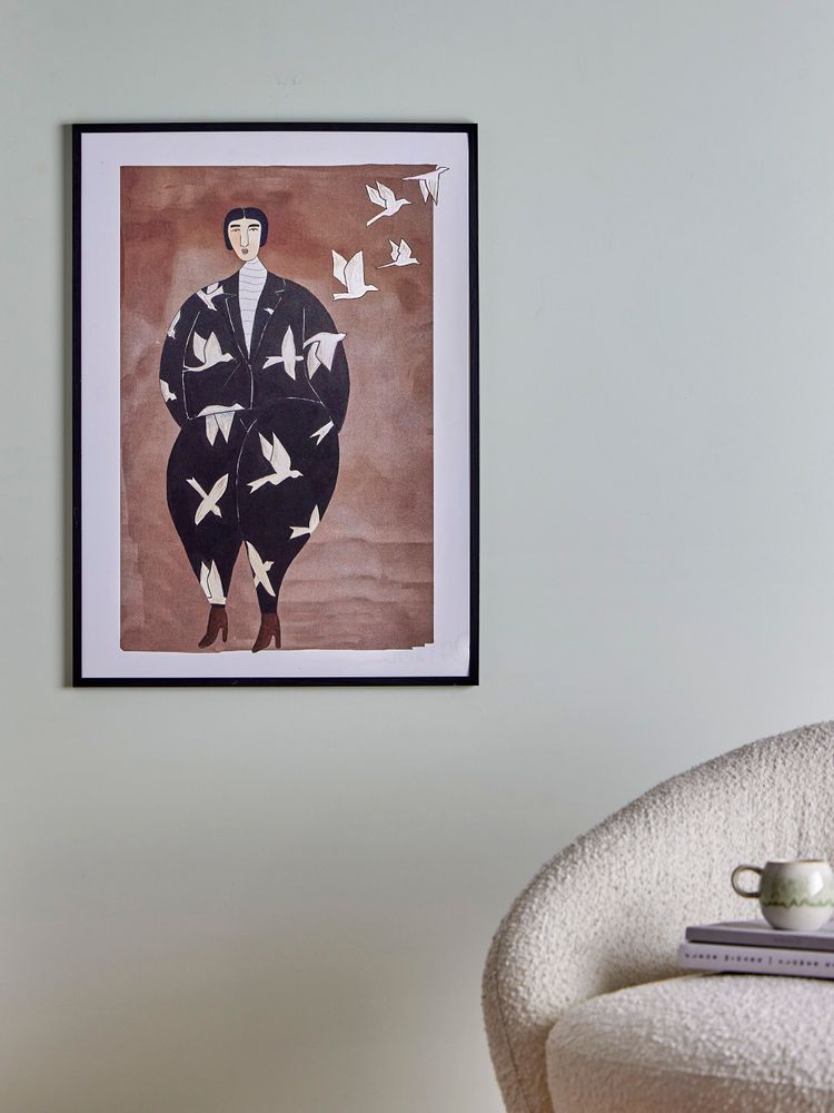 Autres décorations murales - Bologna Illustration avec cadre, Noir, Pin - BLOOMINGVILLE MULTIBRAND HOUSE