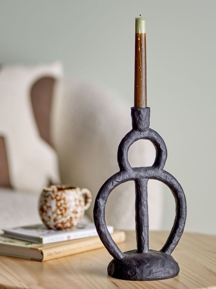 Candlesticks and candle holders - Ramina Candle Holder, Black, Polyresin - BLOOMINGVILLE MULTIBRAND HOUSE