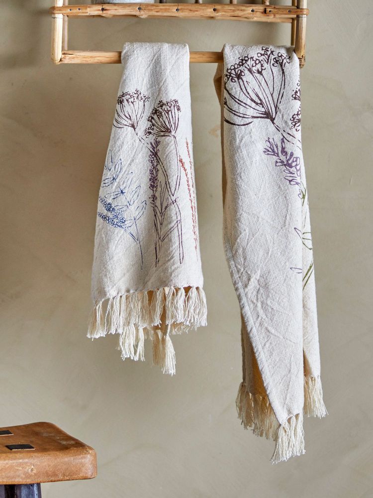 Brushes - Bea Kitchen Towel, Nature, Cotton Set of 2 - BLOOMINGVILLE