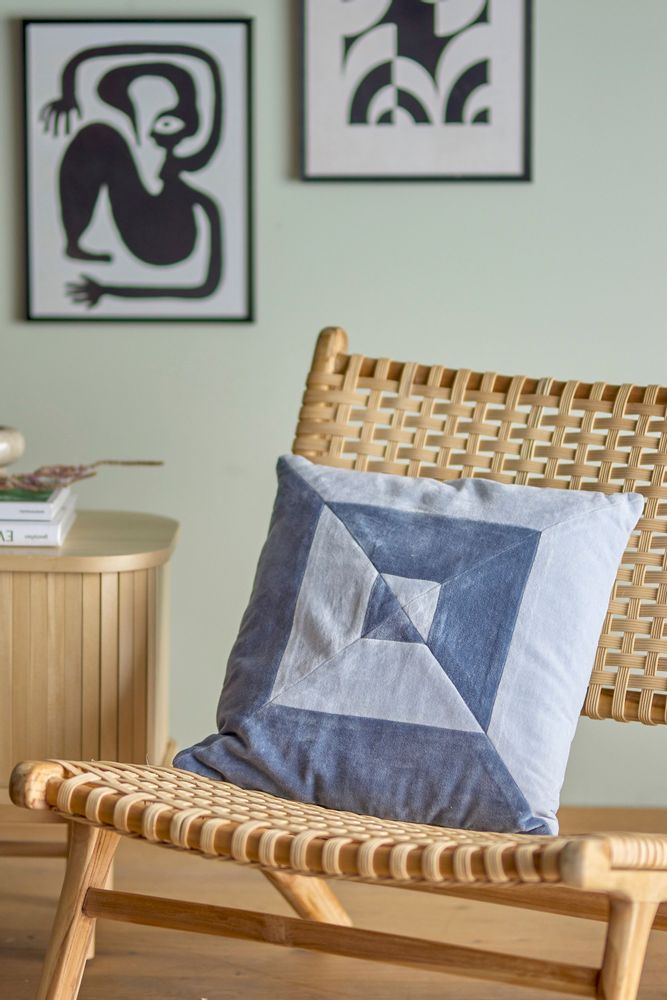 Cushions - Aban Cushion, Blue, Cotton - BLOOMINGVILLE MULTIBRAND HOUSE