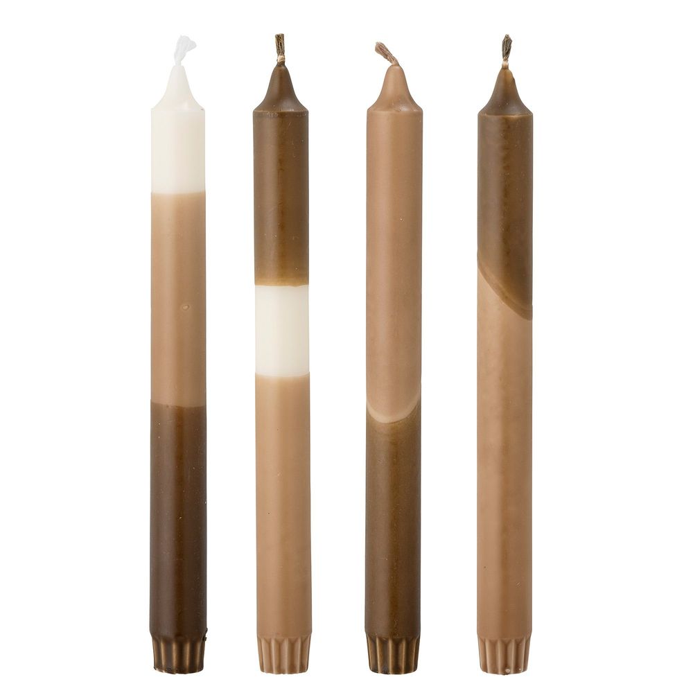 Bougies - Dip Dye Bougie, Marron, Parafine Pack of 4 - BLOOMINGVILLE MULTIBRAND HOUSE