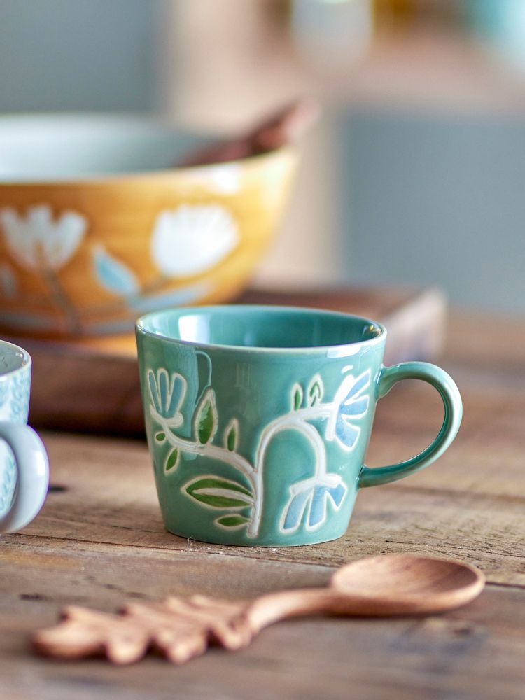 Mugs - Tangier Cup, Green, Stoneware  - CREATIVE COLLECTION
