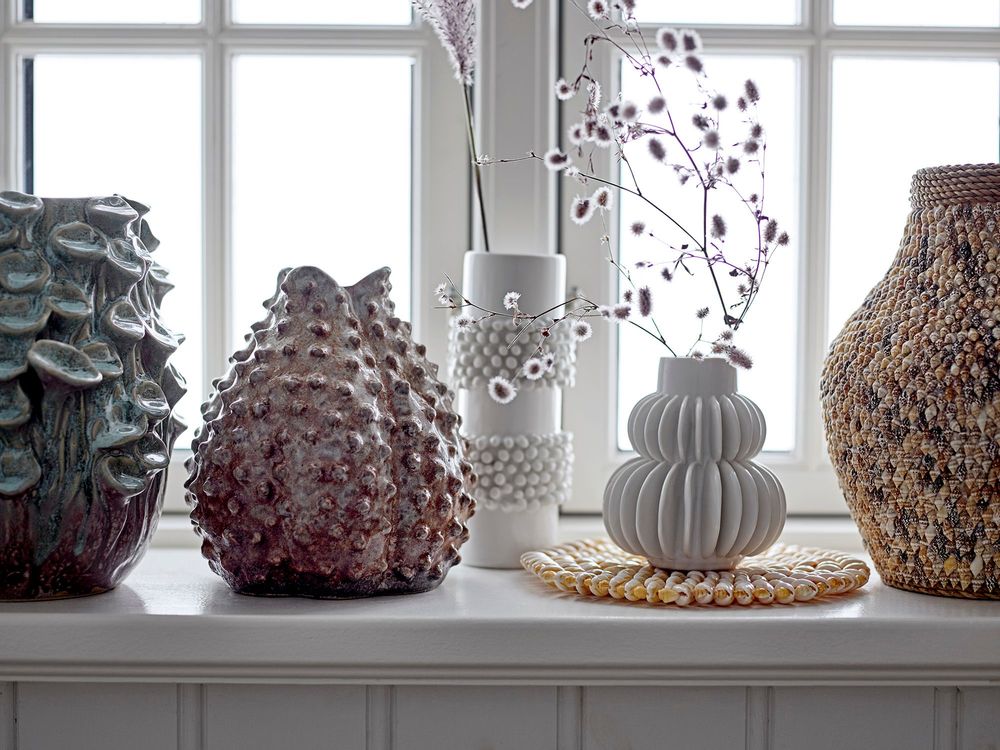 Vases - Halfdan Vase, White, Stoneware - BLOOMINGVILLE MULTIBRAND HOUSE
