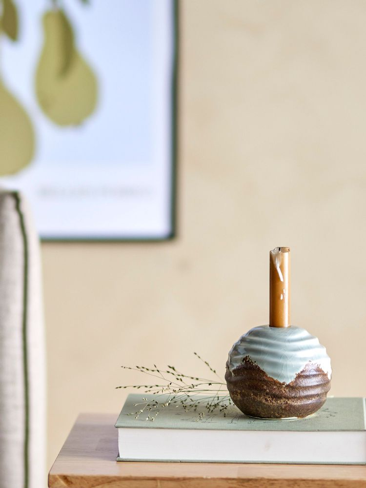 Candlesticks and candle holders - Paula Candle Holder, Brown, Stoneware - BLOOMINGVILLE MULTIBRAND HOUSE