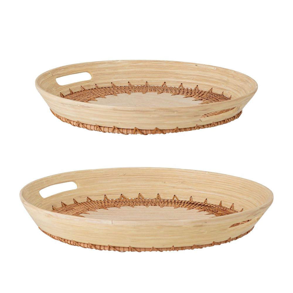 Kitchen utensils - Lany Serving Tray, Nature, Bamboo Set of 2 - BLOOMINGVILLE MULTIBRAND HOUSE