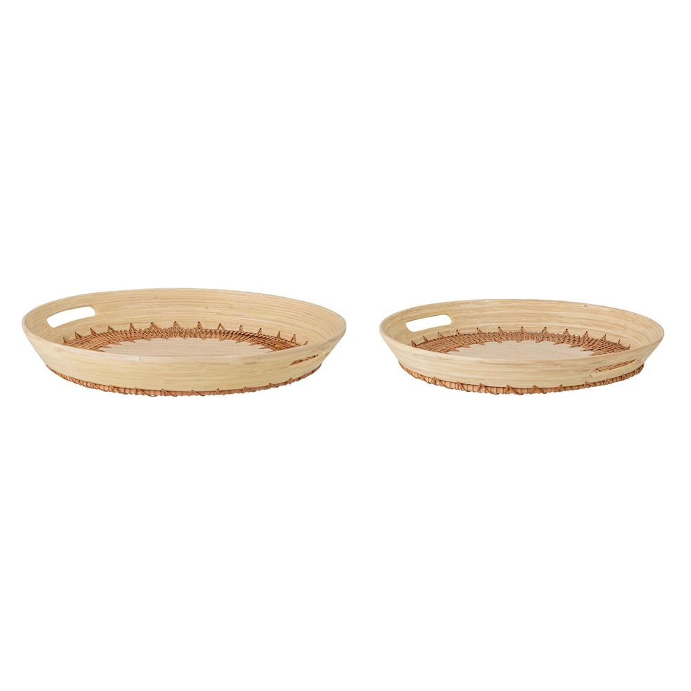 Kitchen utensils - Lany Serving Tray, Nature, Bamboo Set of 2 - BLOOMINGVILLE MULTIBRAND HOUSE