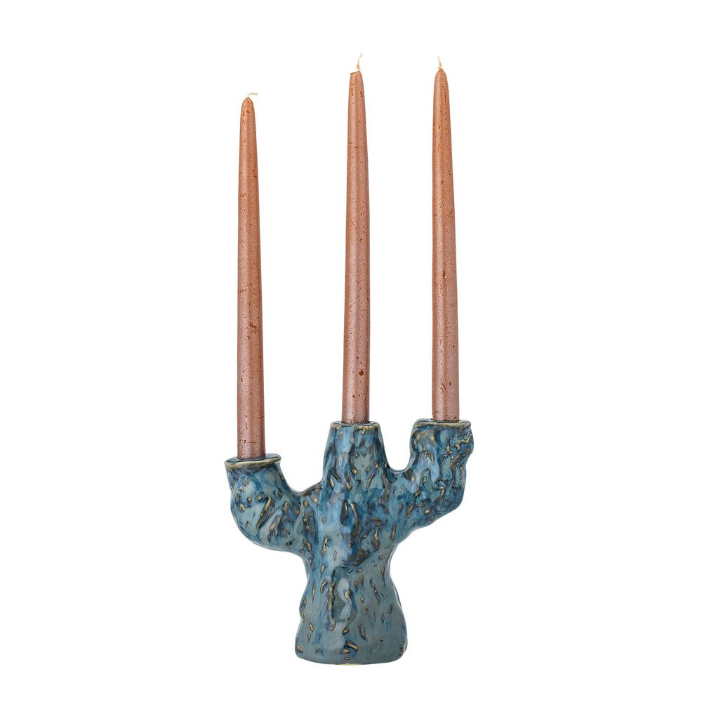 Bougeoirs et photophores - Tahoka Bougeoir, Blue, Grès - CREATIVE COLLECTION