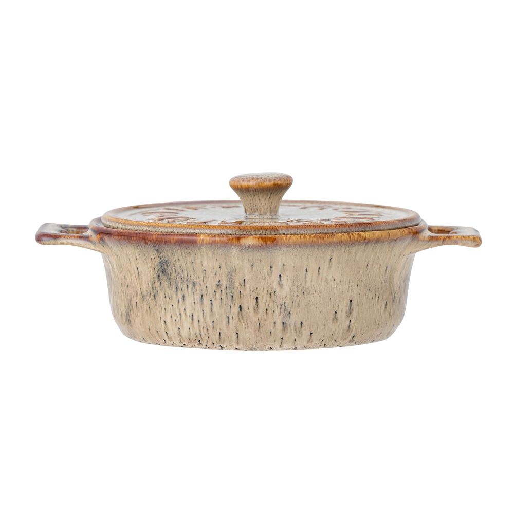 Couverts & ustensiles de cuisine - Aram Plat au four avec couvercle, Gris, Grès  - BLOOMINGVILLE MULTIBRAND HOUSE