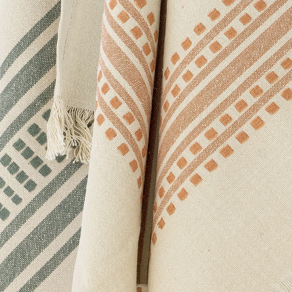 Brushes - Anza Kitchen Towel, Green, Cotton Set of 2 - CREATIVE COLLECTION