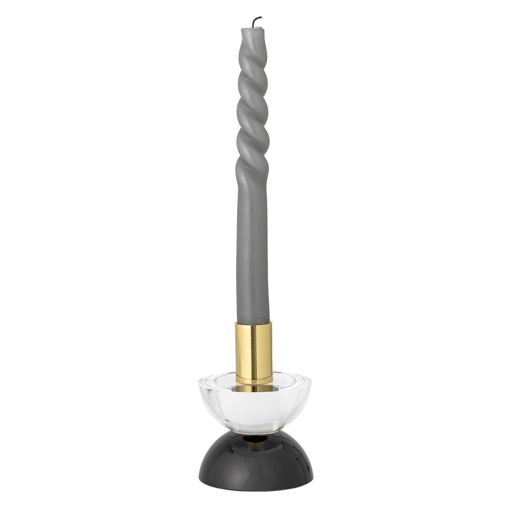 Candlesticks and candle holders - Etel Candle Holder, White, Glass - BLOOMINGVILLE