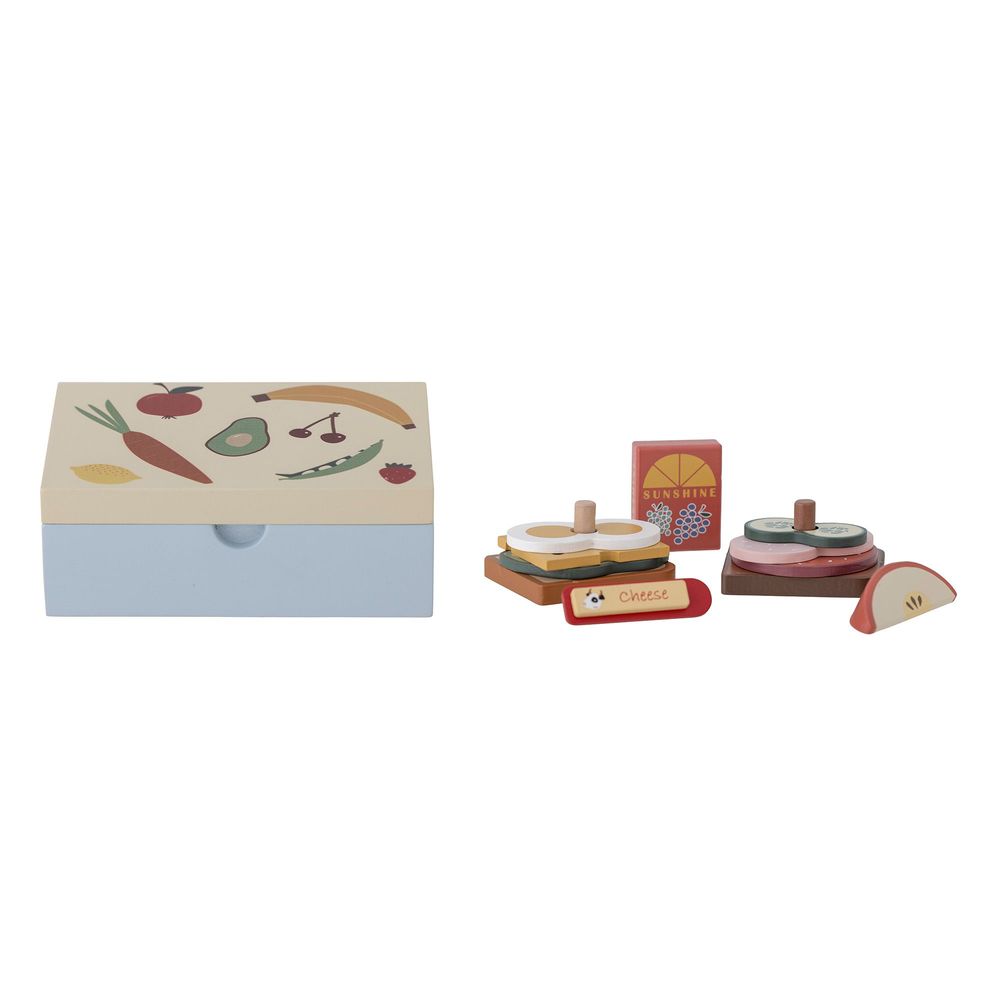 Toys - Thyra Play Set, Lunchbox, Blue, FSC®100%, MDF Set of 12 - BLOOMINGVILLE MINI