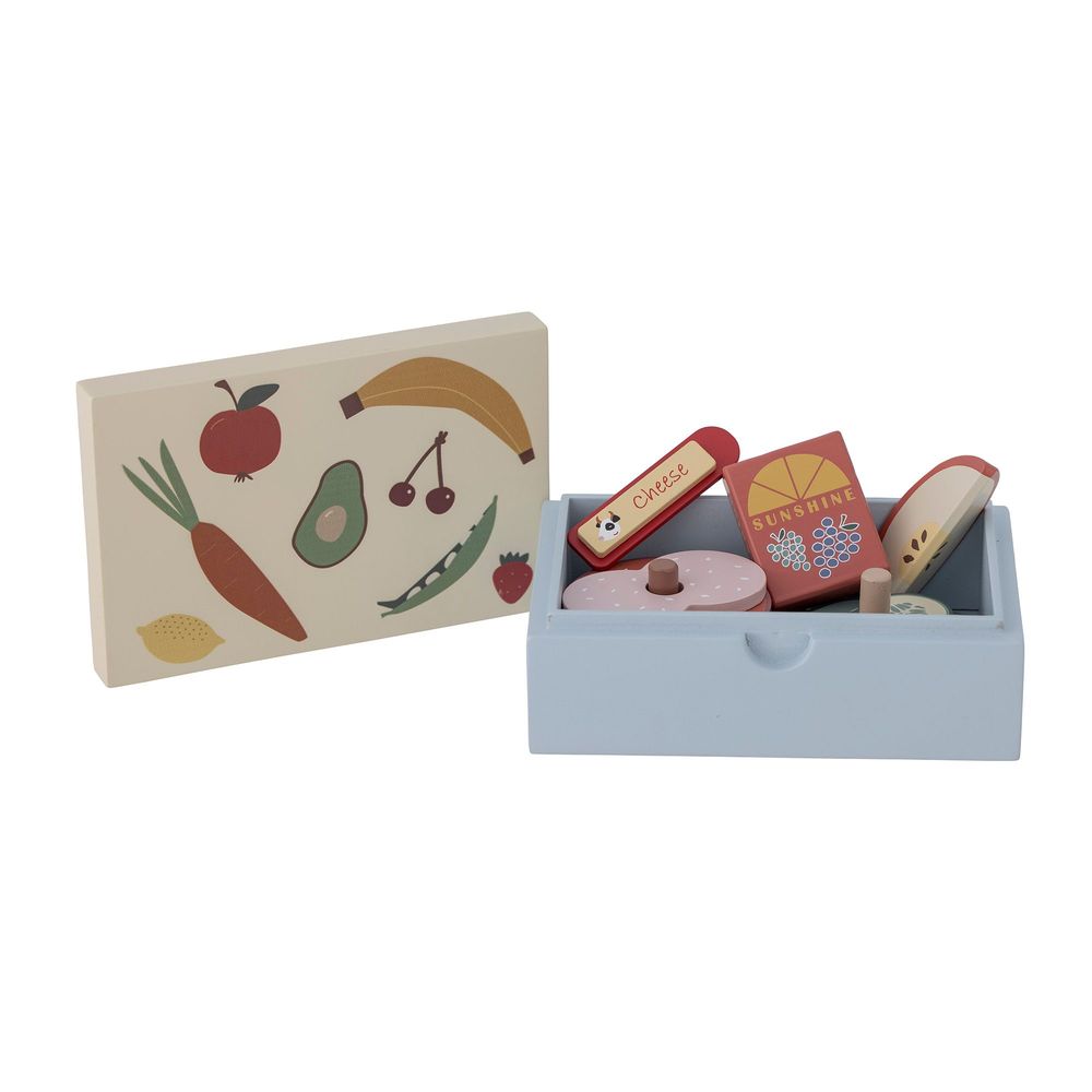 Toys - Thyra Play Set, Lunchbox, Blue, FSC®100%, MDF Set of 12 - BLOOMINGVILLE MINI