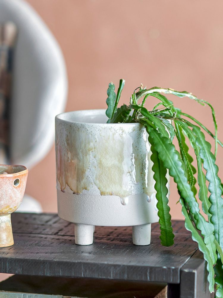 Flower pots - Imoa Flowerpot, Yellow, Stoneware - CREATIVE COLLECTION
