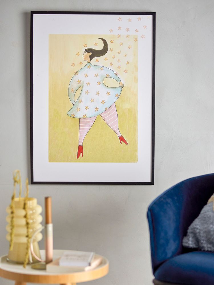 Autres décorations murales - Ajo Illustration avec cadre, Noir, Pin - BLOOMINGVILLE MULTIBRAND HOUSE