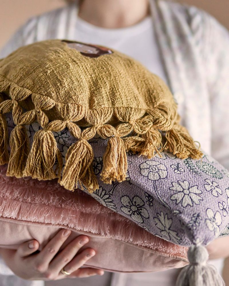 Coussins - Salli Coussin, Violet, Coton recyclé - BLOOMINGVILLE MINI