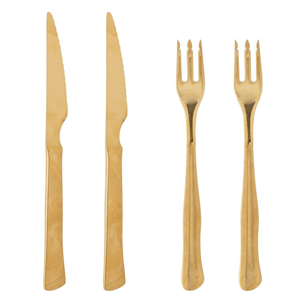 Couverts & ustensiles de cuisine - Ollin Couverts à steak, Or, Acier inoxydable Set of 4 - BLOOMINGVILLE MULTIBRAND HOUSE