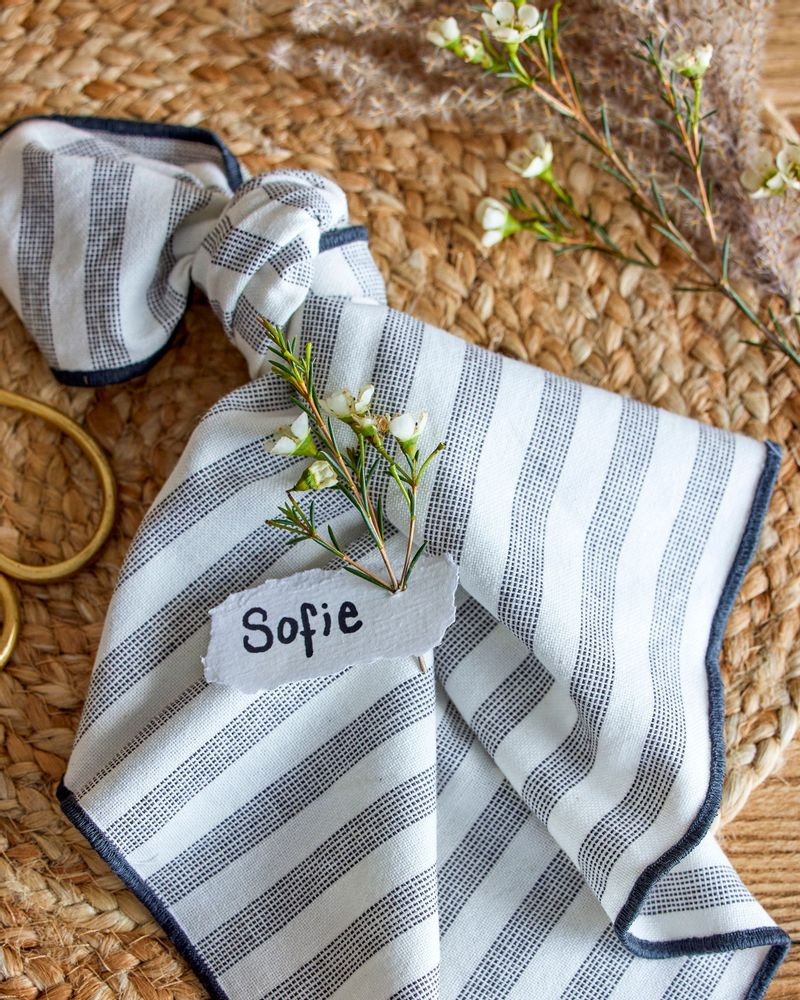 Serviettes - Eleonora Serviette, Blanc, Coton Pack of 4 - BLOOMINGVILLE MULTIBRAND HOUSE