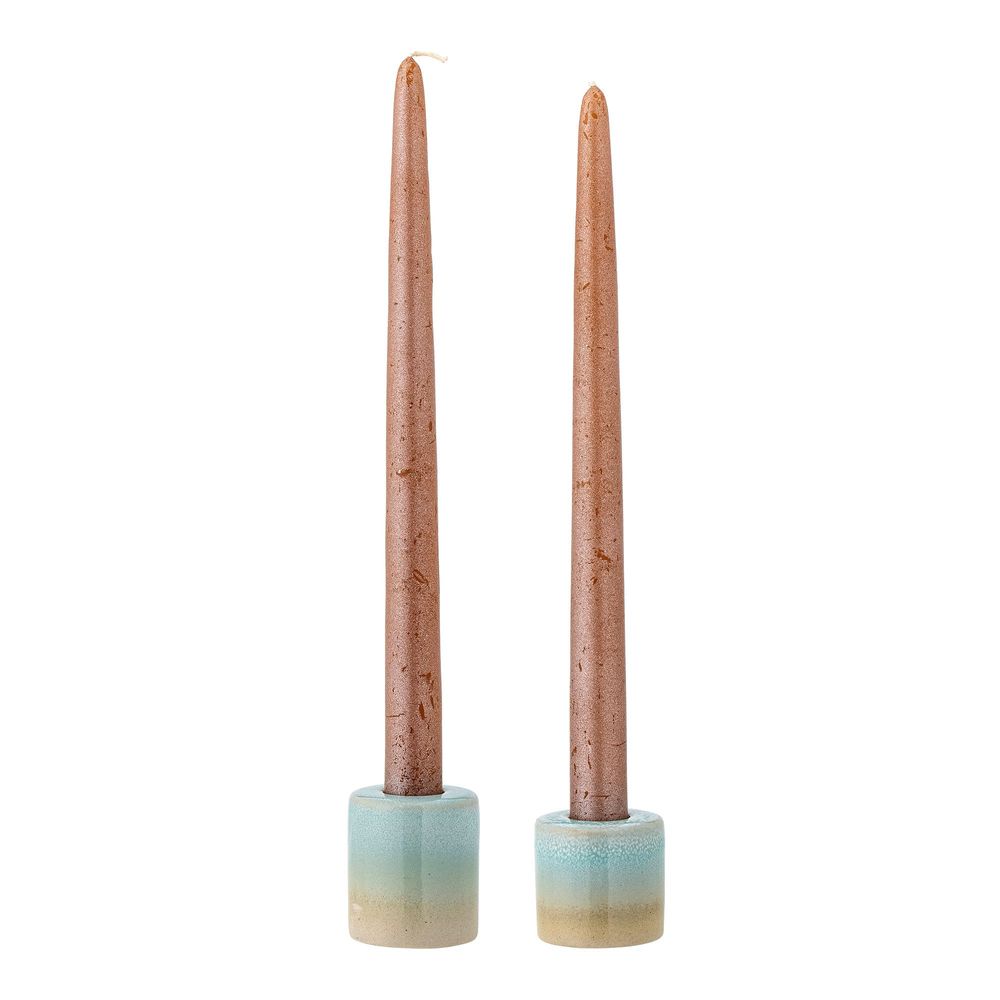 Candlesticks and candle holders - Safie Candle Holder, Green, Stoneware Set of 2 - BLOOMINGVILLE MULTIBRAND HOUSE