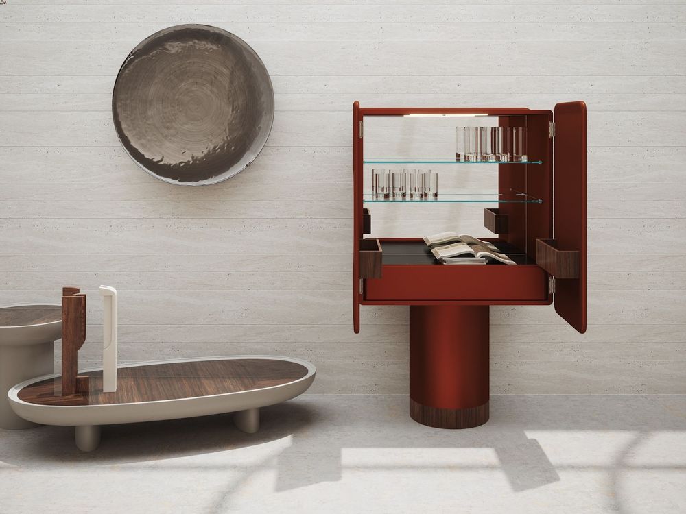 Sideboards - REGIS Copper BAR CABINET - ULTRAMOBILI