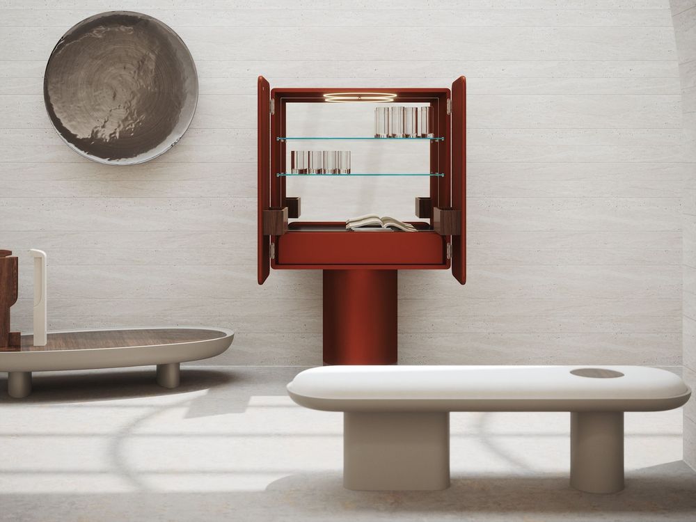 Sideboards - REGIS Copper BAR CABINET - ULTRAMOBILI