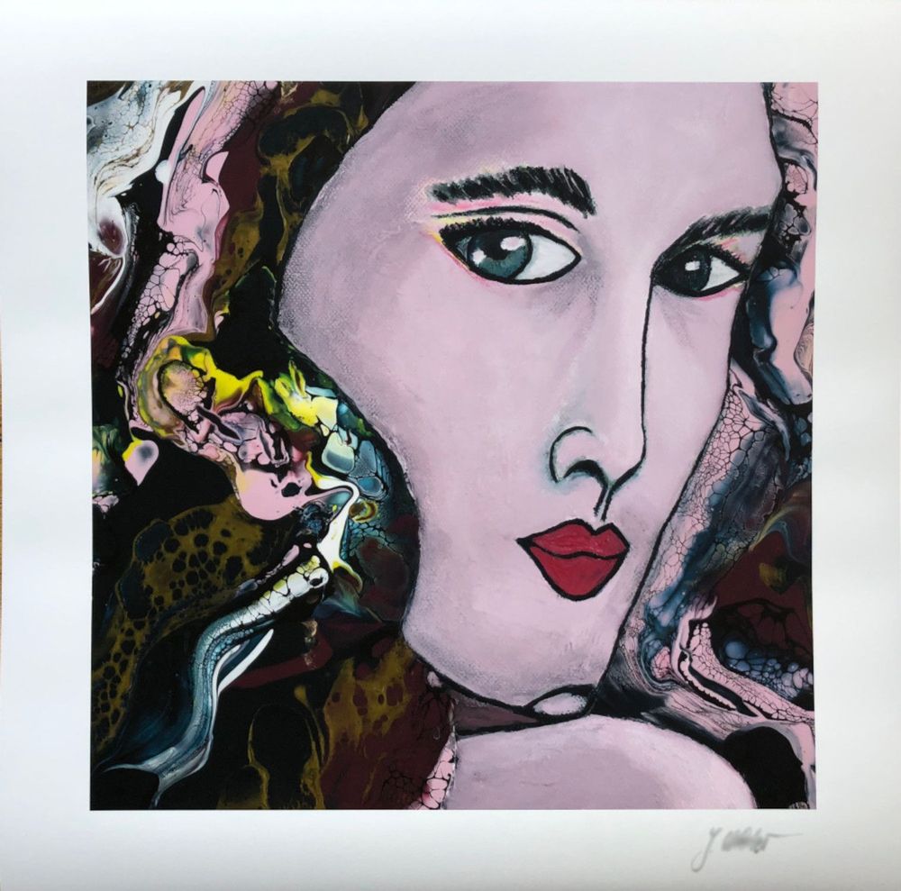 Homewear textile - Tirage d'art Ania (50 x 50 cm) - JALUSTOWSKI.DESIGN