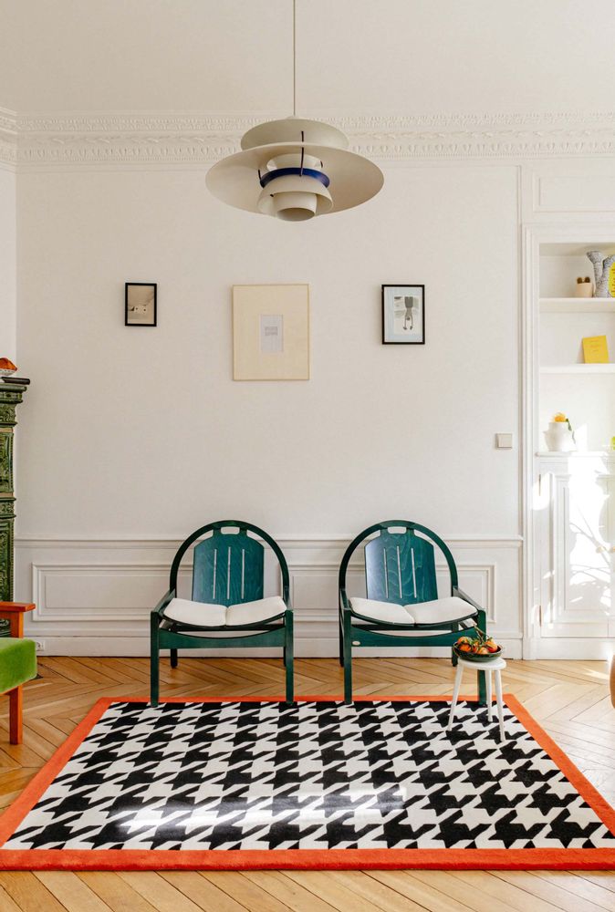 Tapis design - Tapis Pied de poule en laine tuftée - COLORTHERAPIS