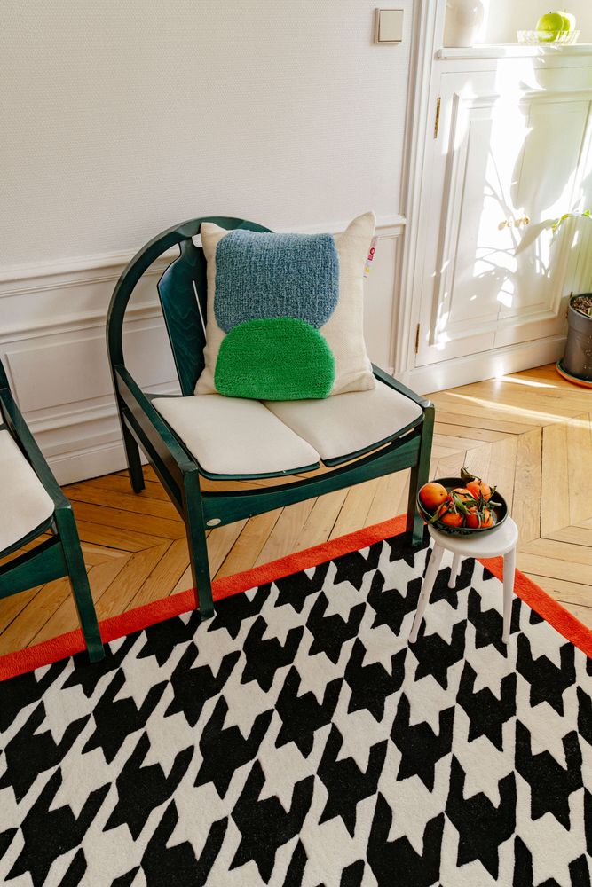 Tapis design - Tapis Pied de poule en laine tuftée - COLORTHERAPIS